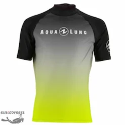 Top Lycra Rashguard NOIR/LIME Homme Manches Courtes - Aqualung
