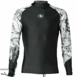 Top Lycra Rashguard NOIR/BLANC Homme Manches Longues - Aqualung