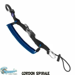 Cordon Spiralé XL - Mousqueton Plastique - Cable Inox